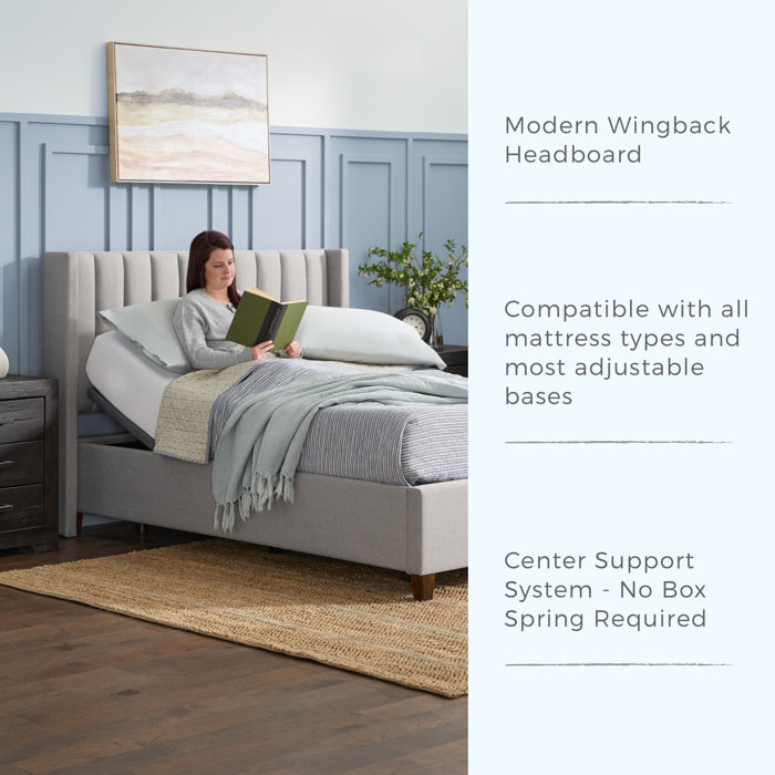 Mercury Row® Flemings Vertical Channel Tufted Wingback Upholstered